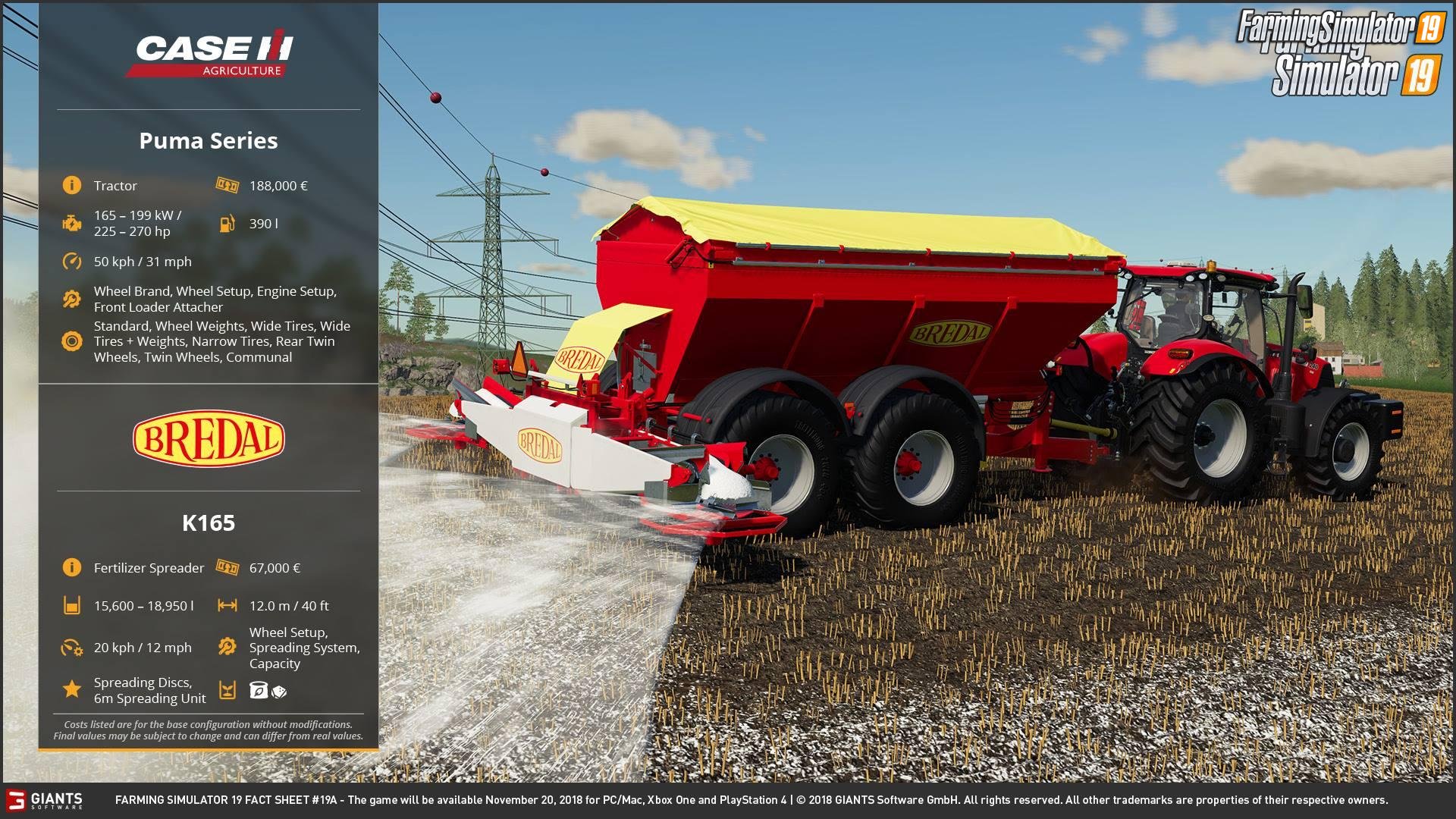 Farming simulator 19 FACT SHEET