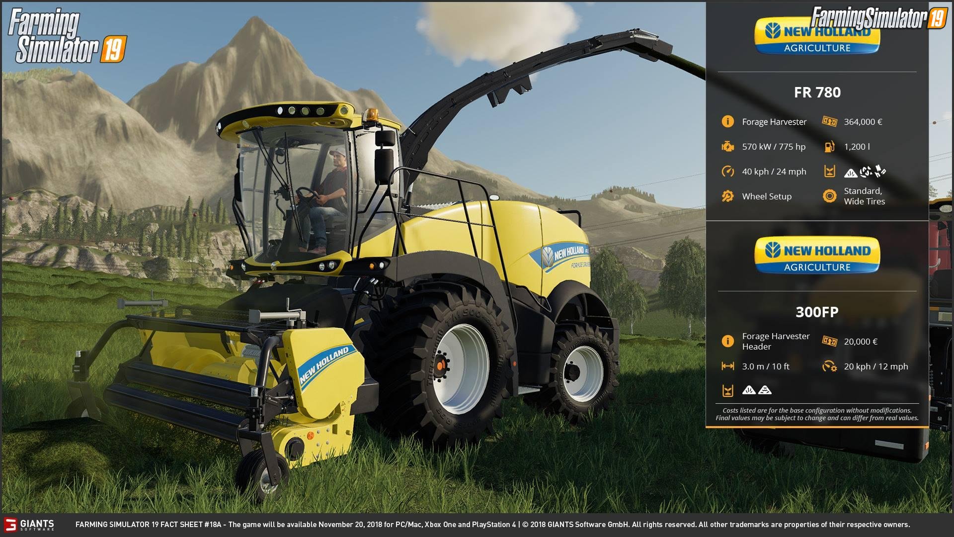 Farming simulator 19 FACT SHEET