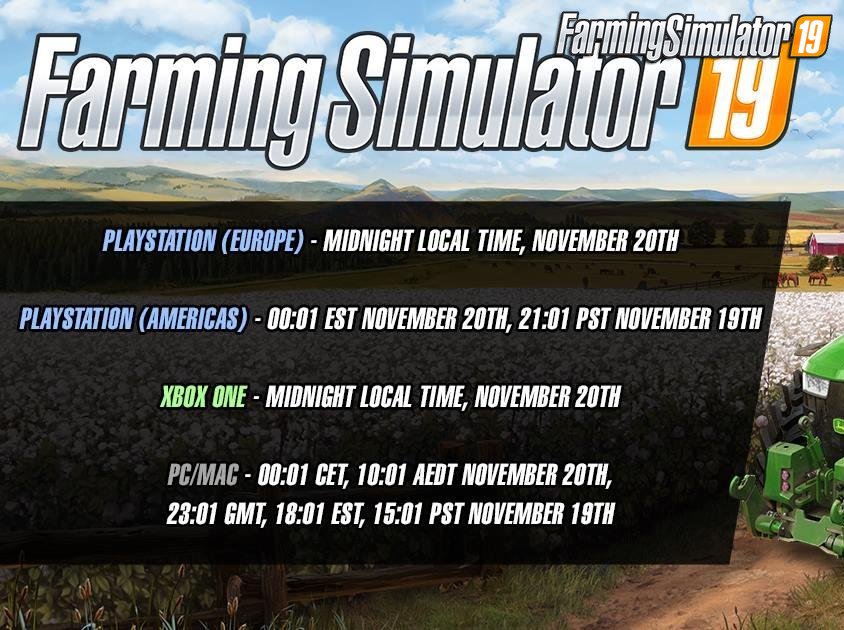 Official date release for FS19