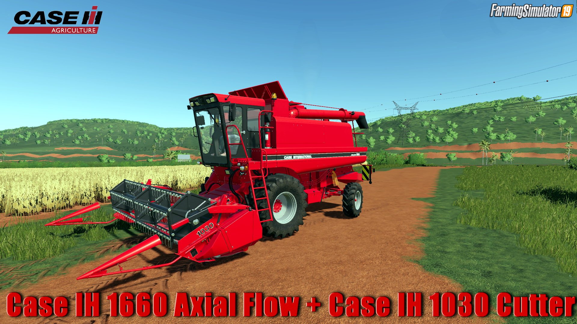 Combine Case IH 1660 Axial Flow + Case IH 1030 Cutter v1.0 for FS19