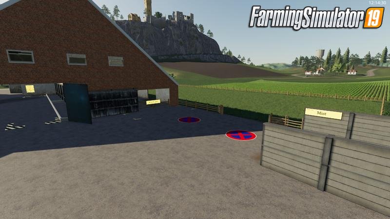 Yard with cowshed and willow v1.0 for FS19