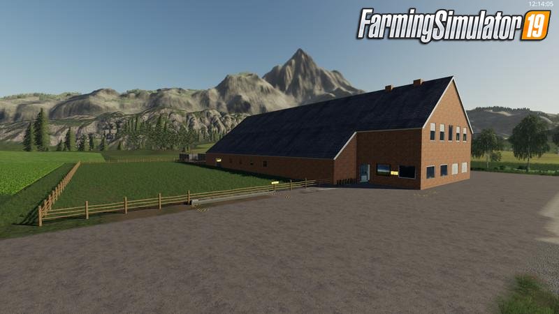 Yard with cowshed and willow v1.0 for FS19