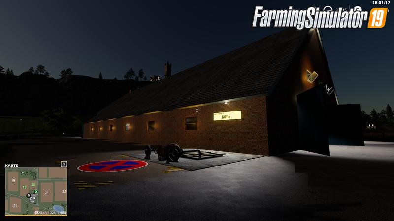 Yard with cowshed and willow v1.0 for FS19