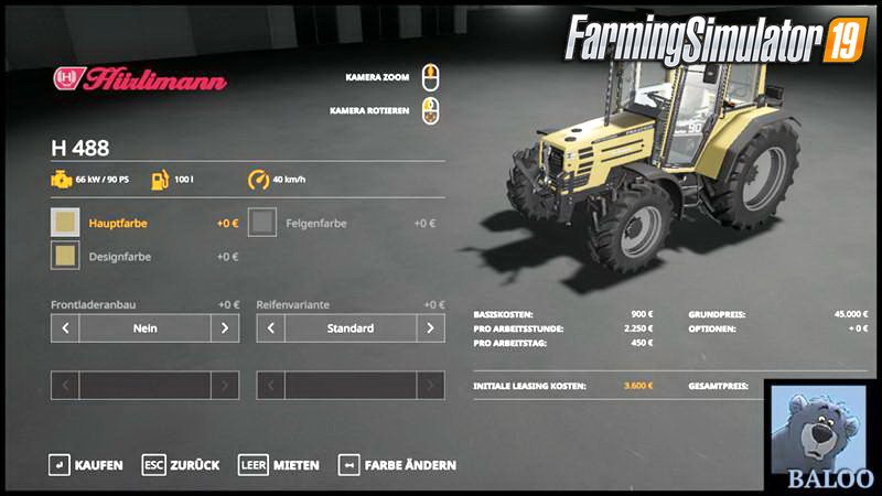 Huerlimann H488 v1.0 Edit by BALOO for FS19