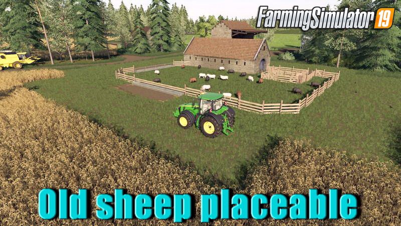 Old sheep placeable v1.0 for FS19