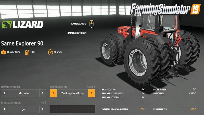 Tractor Same Explorer-II 90 Turbo v1.0 by FBM Team for FS19