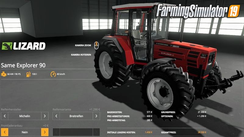 Tractor Same Explorer-II 90 Turbo v1.0 by FBM Team for FS19