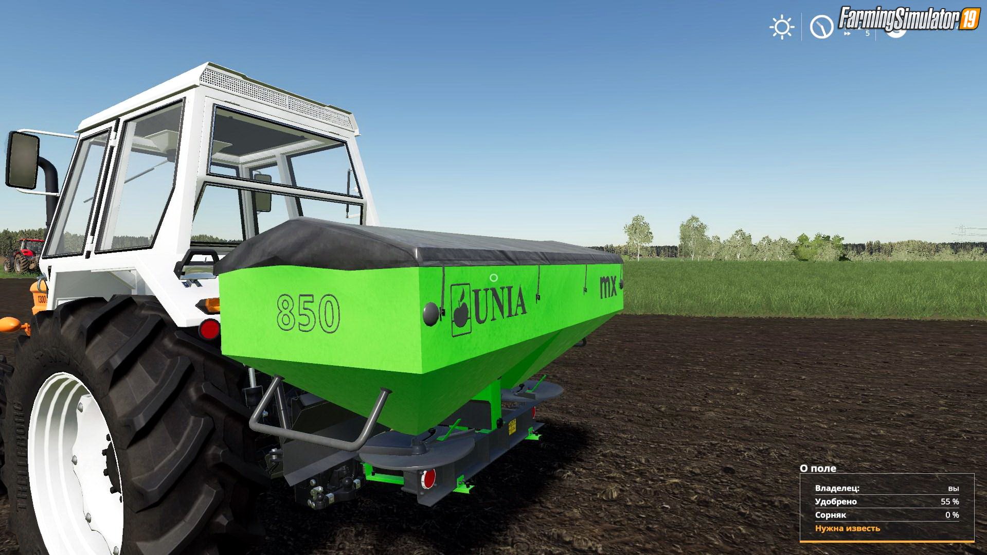 Fertilizer Spreader Unia MX8000 v1.0 for FS19