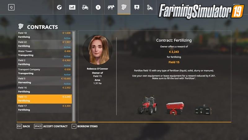 Multiple Contracts Mod v1.0 by Yipsi for FS19