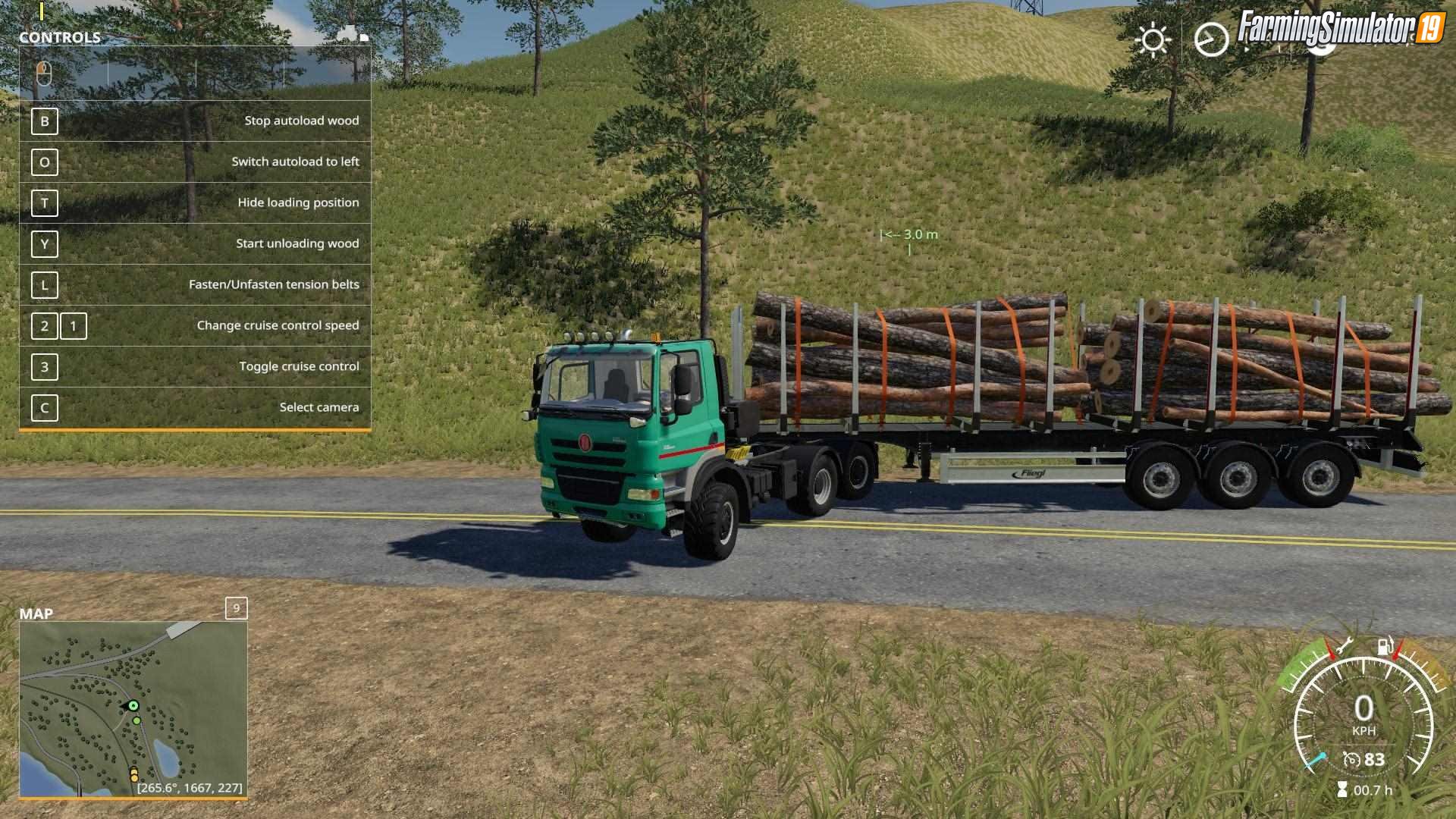 Trailer Fliegl Timber Runner With Autoload Wood for FS19