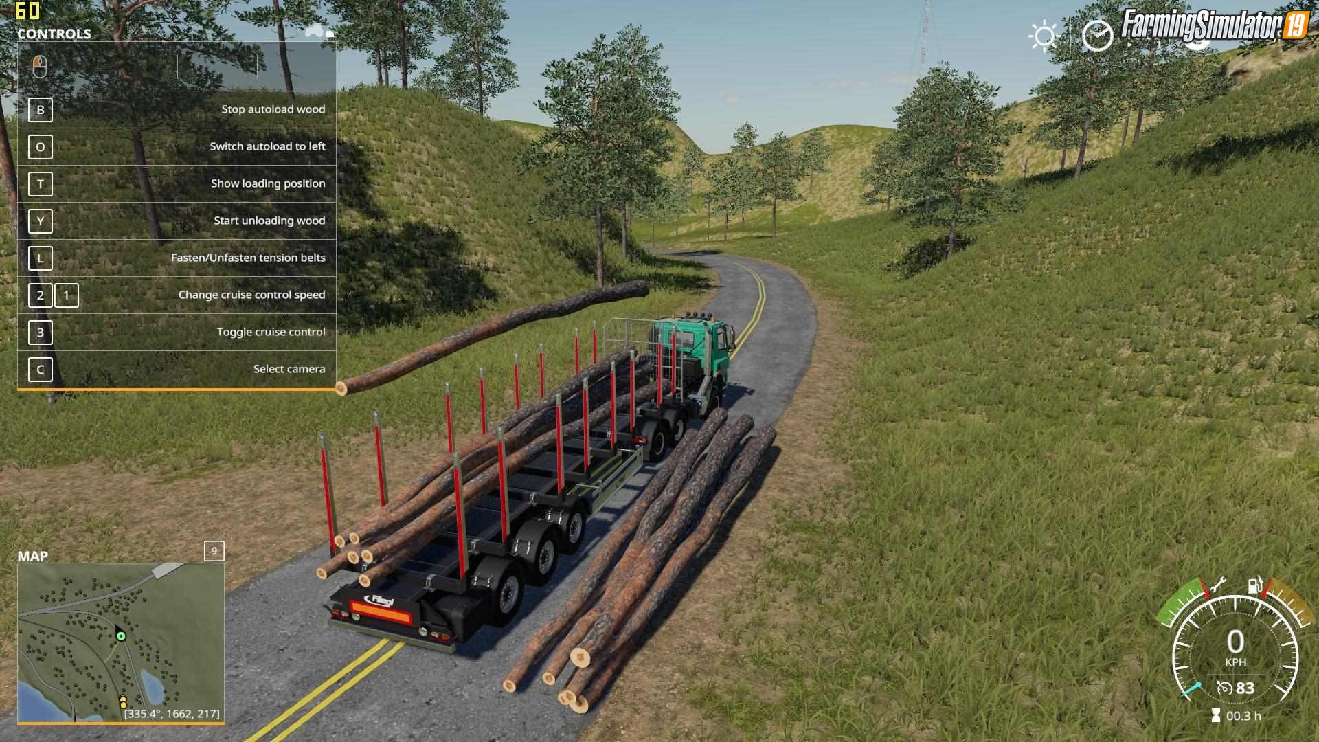 Trailer Fliegl Timber Runner With Autoload Wood for FS19