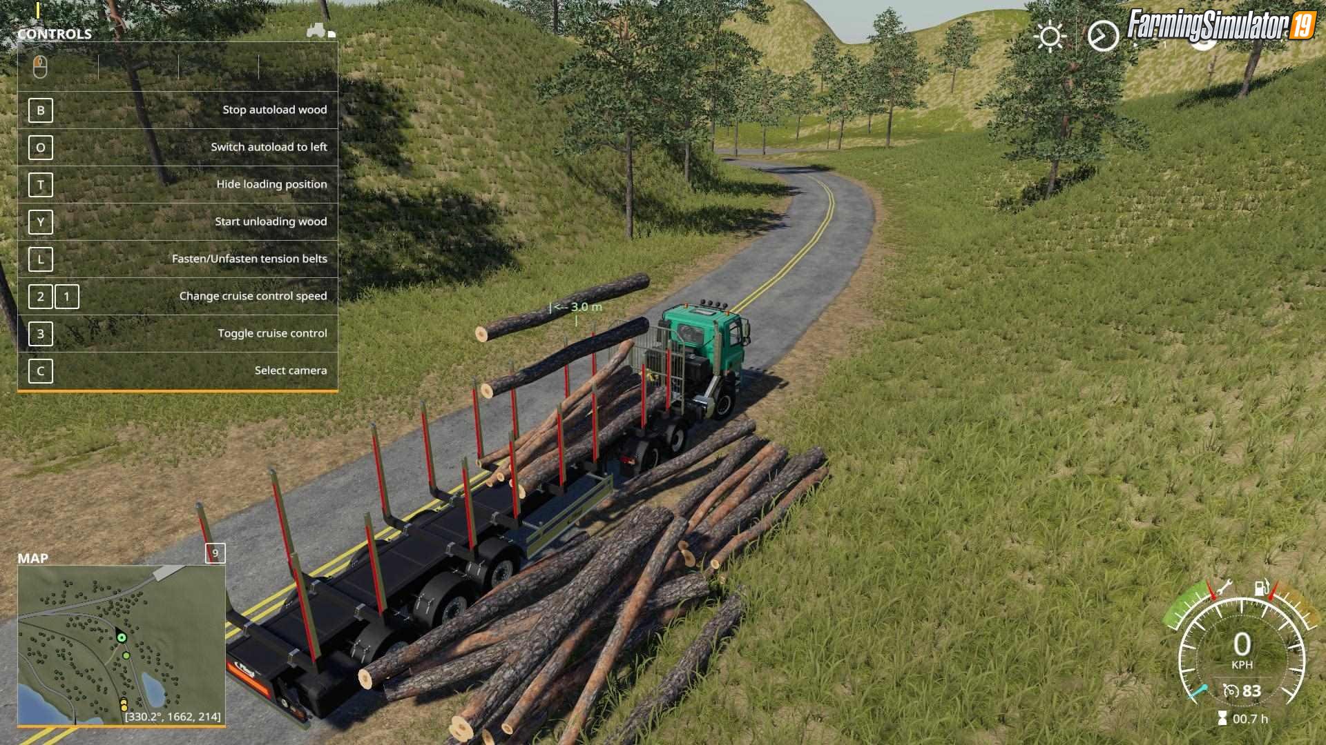 Trailer Fliegl Timber Runner With Autoload Wood for FS19