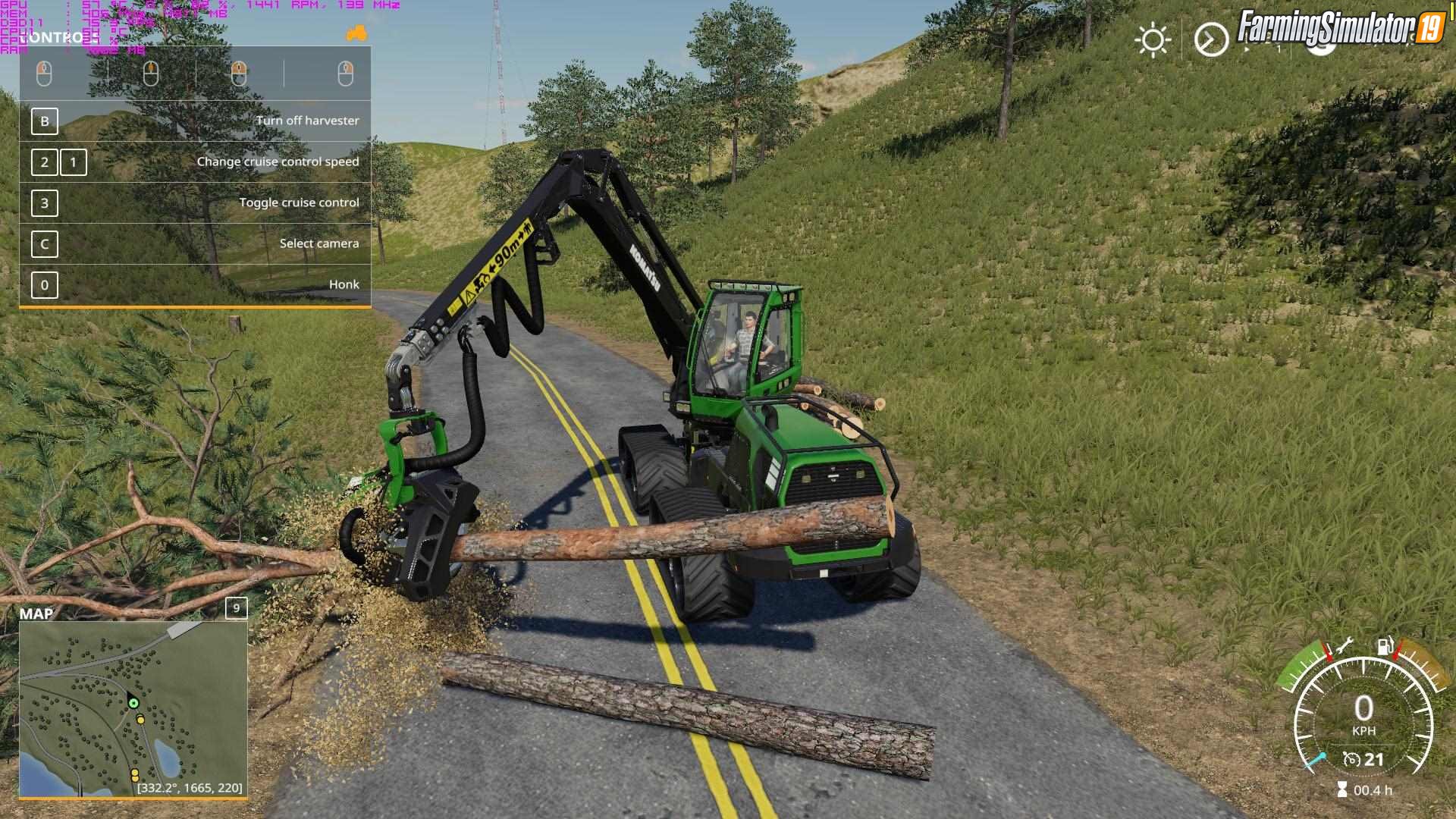 Manual Cutting for Wood Harvester for FS19