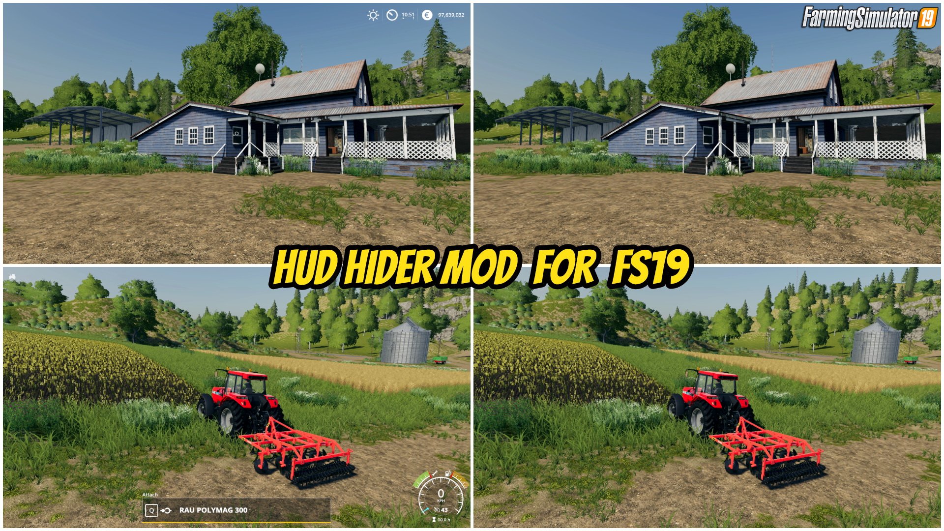 HUD Hider Mod by Kerbo for FS19