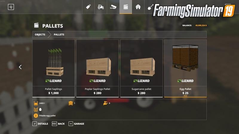 Purchasable Egg Pallet v1.0 for FS19