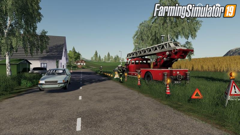 Placeable fire service with light and sound v1.0 for FS19