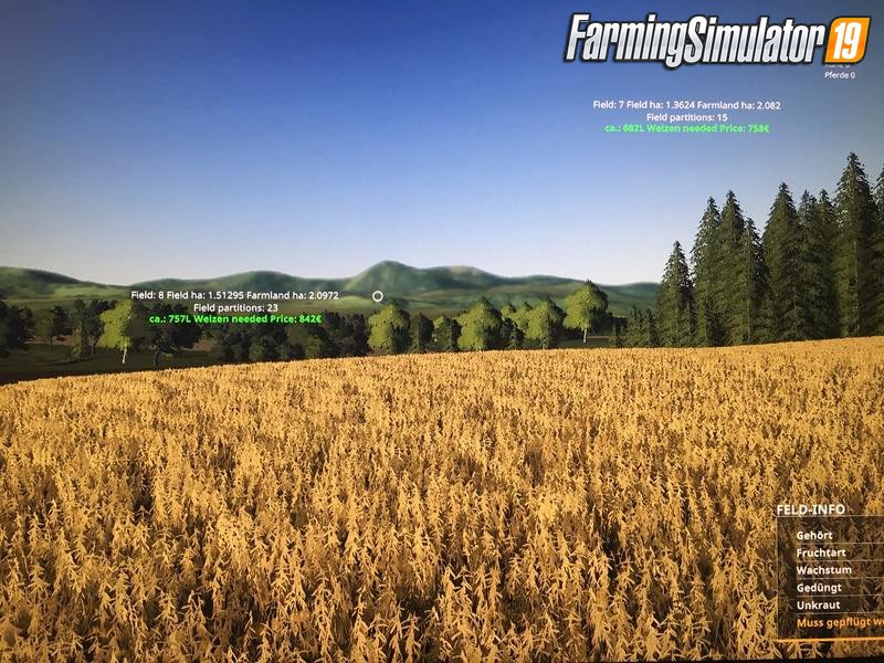 FieldData Mod for FS19