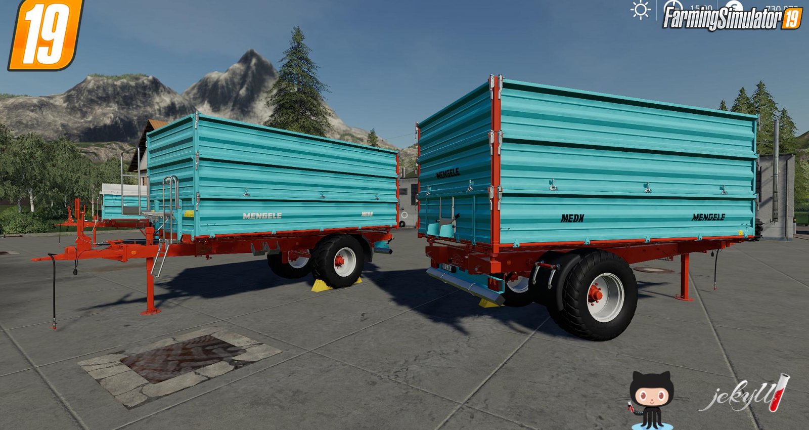 Trailer Mengele MEDK Single Axle for FS19