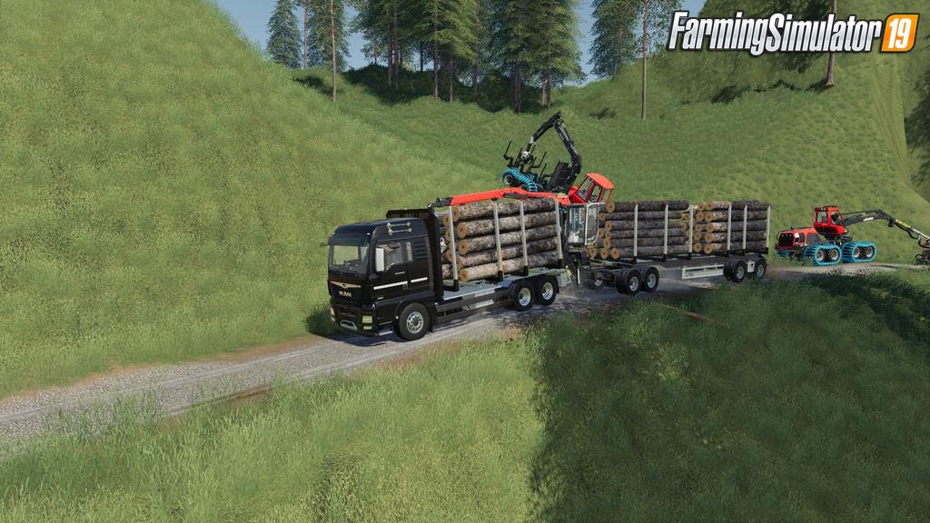 Fliegl Log Trailer v1.0 by krisjo for FS19