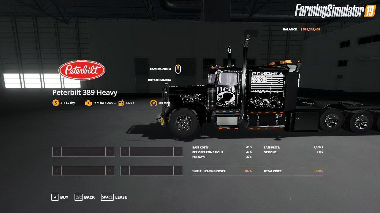 Peterbilt 389 Heavy VE v1.0 for FS19