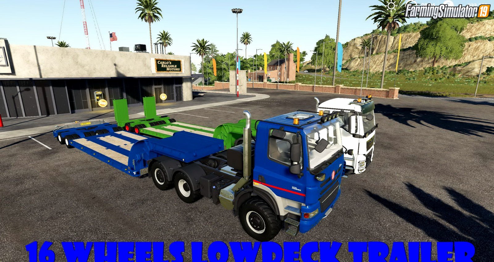 16 Wheels Lowdeck Trailer v1.2.2 for FS19