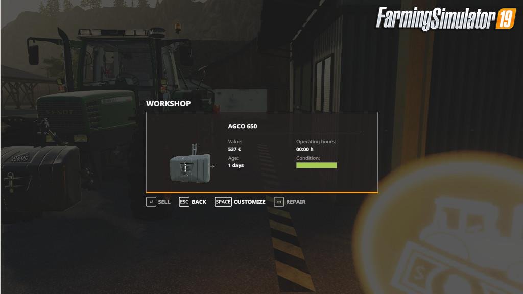 Workshop Tabber v1.0 for FS19