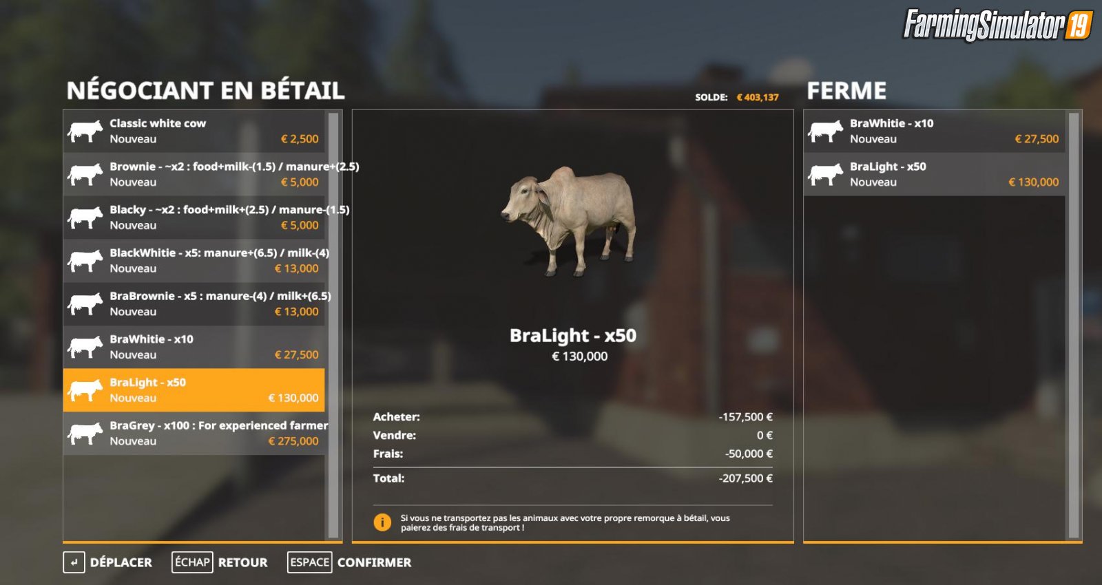 Animal Species Mod v1.1 by Meliandah for FS19