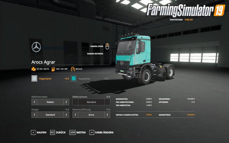 Mercedes-Benz Arocs Agrar v2.0 for FS19