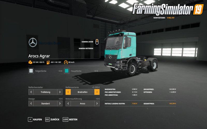 Mercedes-Benz Arocs Agrar v2.0 for FS19