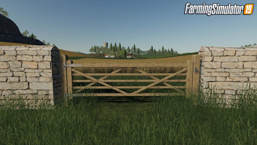 Wooden Gates Fences And Stone Walls for FS19