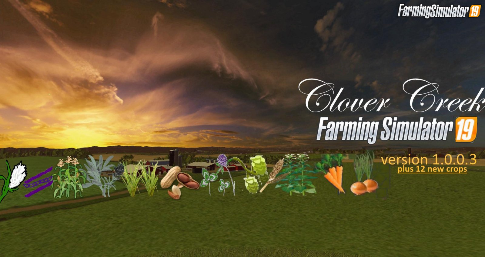 CloverCreek Plus12crops Map for FS19