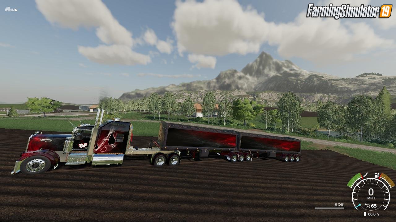 Kenworth W900 + Tippers Trailers v1.0 for FS19