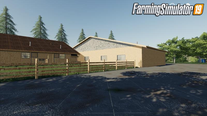 Placeable Horse stable with riding hall for FS19