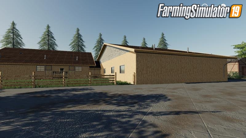 Placeable Horse stable with riding hall for FS19