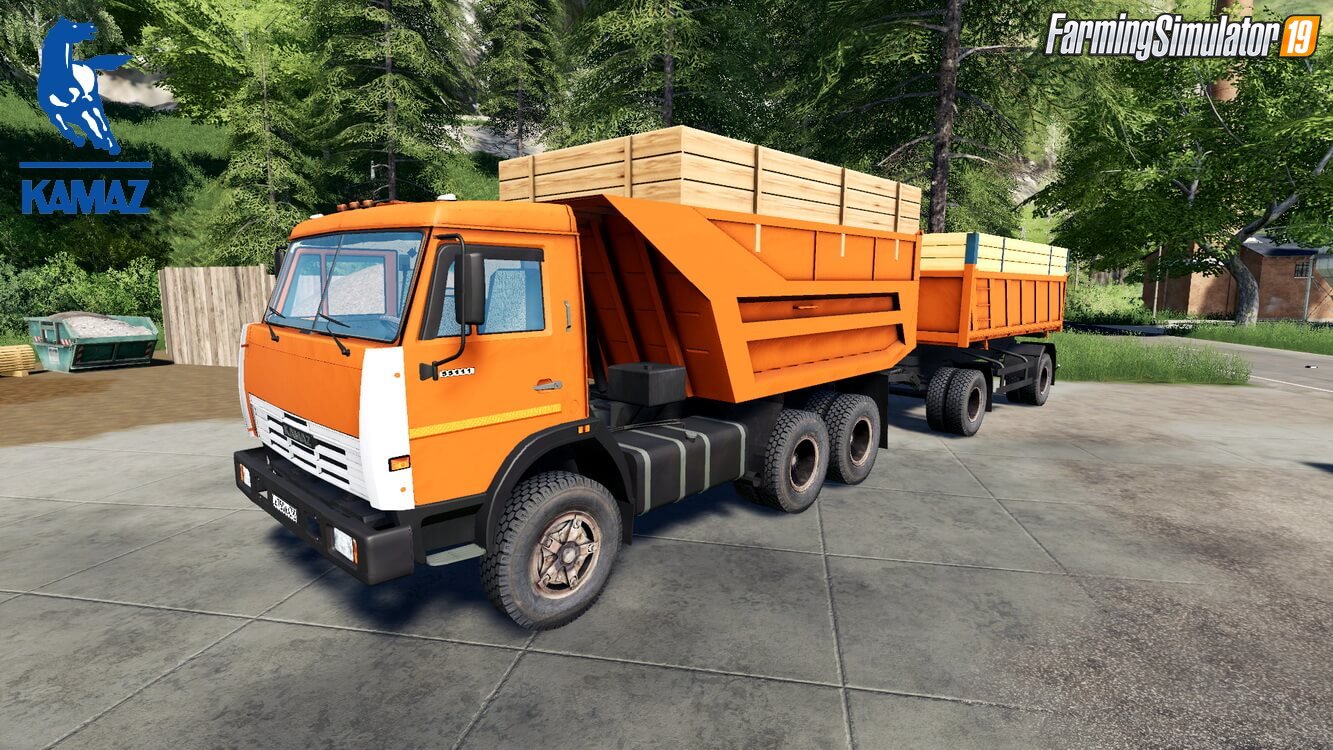 KamAZ 55111 + Trailer Nefaz for FS19