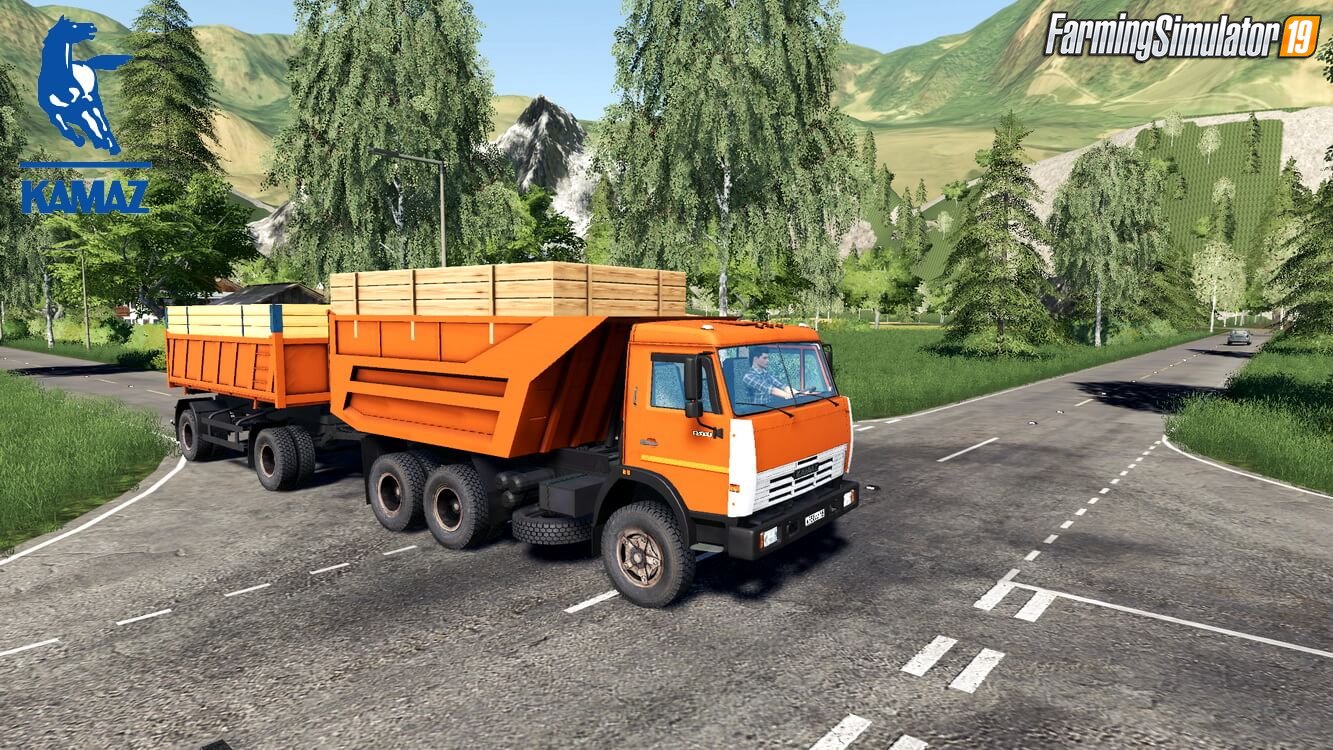 KamAZ 55111 + Trailer Nefaz for FS19