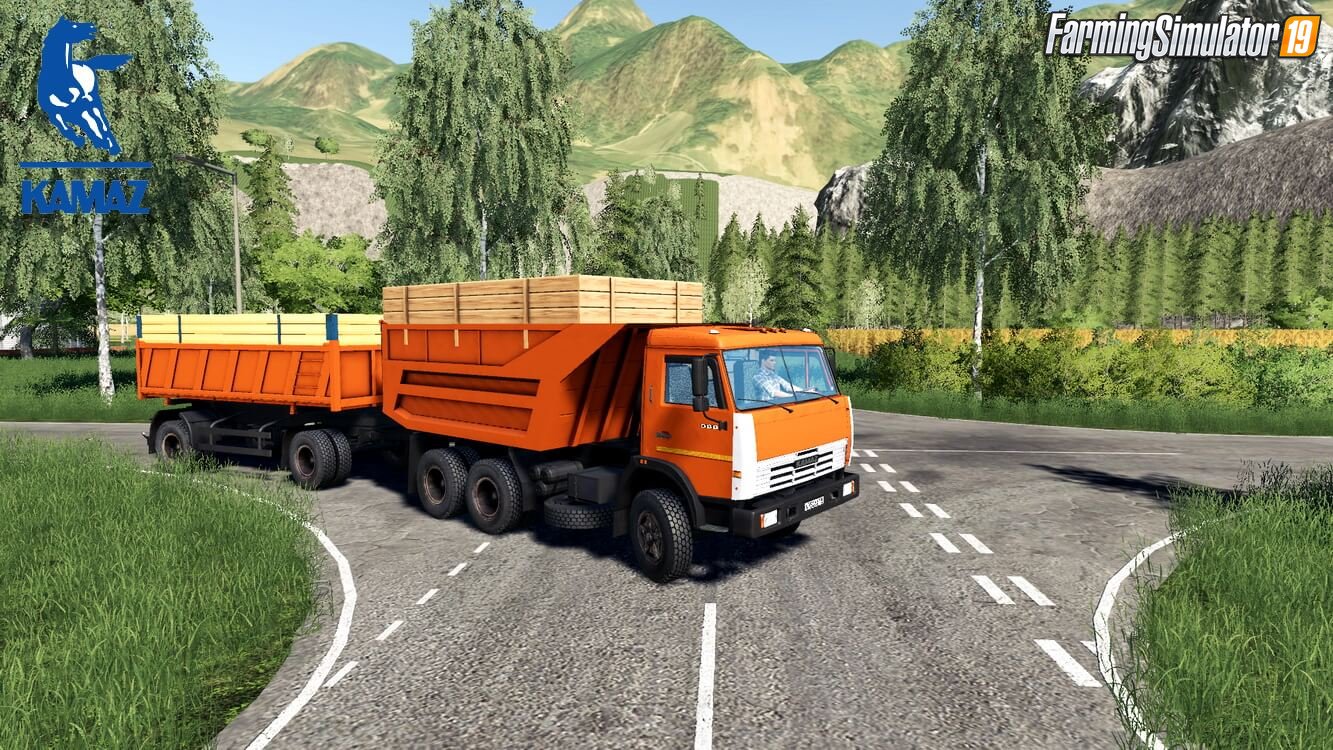 KamAZ 55111 + Trailer Nefaz for FS19