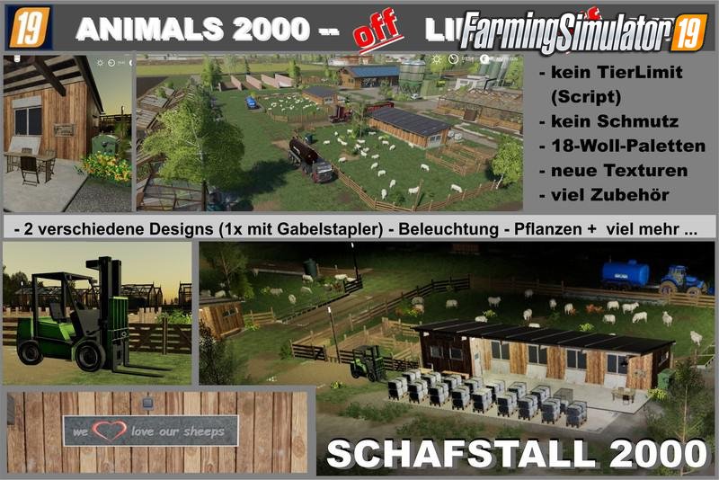 Placeable Sheep Stable 2000 for FS19