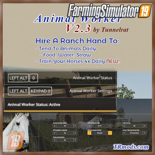 Animal Worker Mod v2.3 by Tunnelrat for FS19