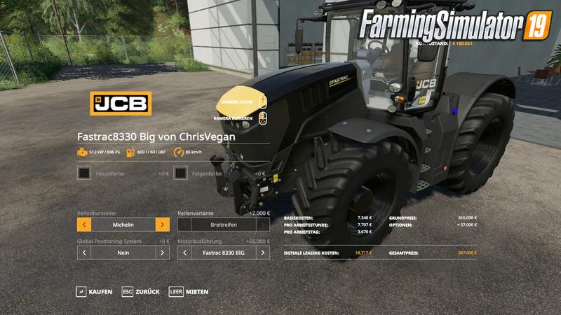 Tractor JCB Fastrac 8330 BIG v1.0 for FS19