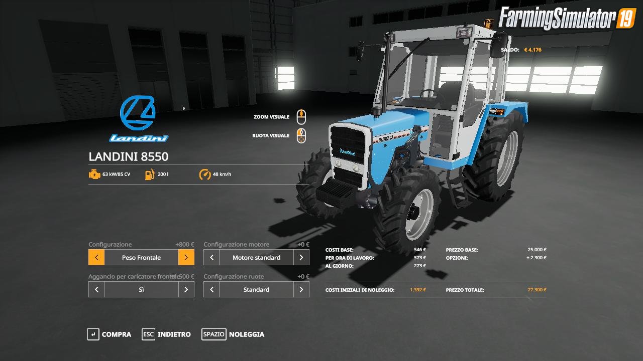 Tractor Landini 8550 v1.1 for FS19