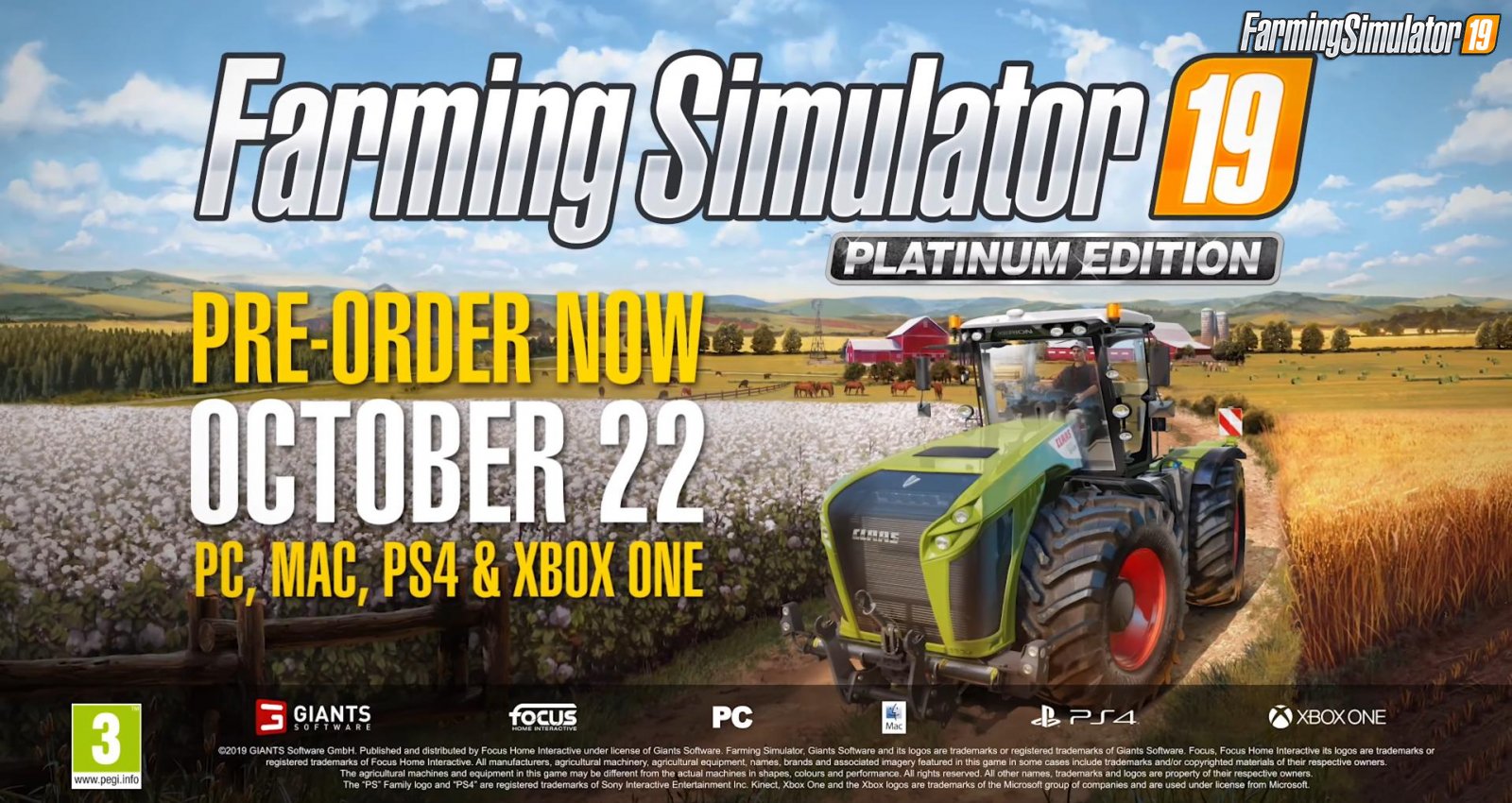 Farming Simulator 19 - Platinum Edition soon