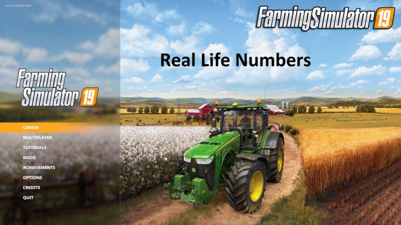 Real Life Numbers Mod v1.2 for FS19