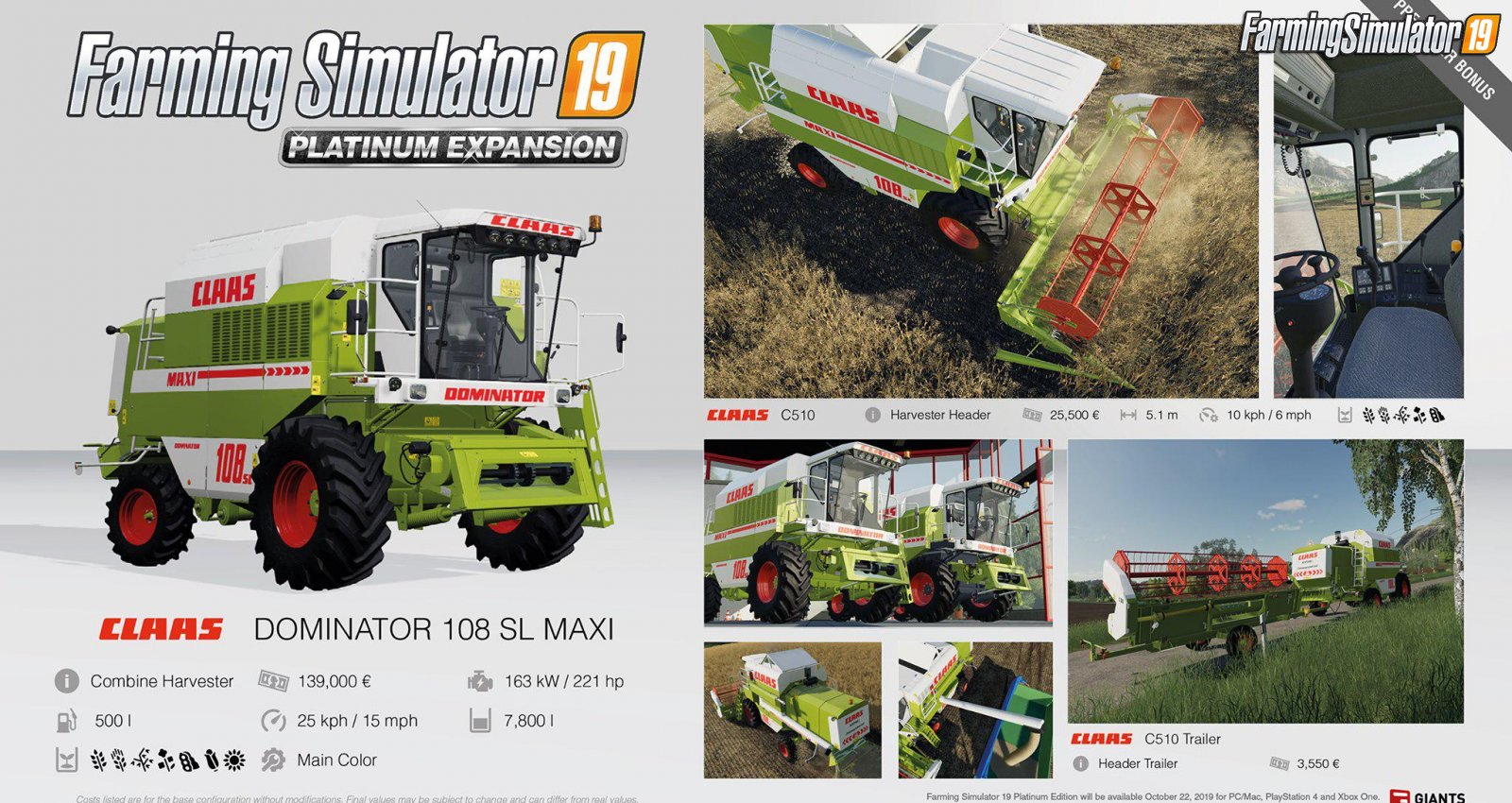 Farming Simulator 19 Platinum fact sheet #1