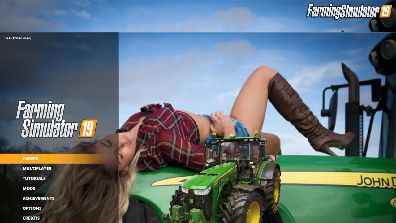 John Deere Girl Edition Menu Background v1.0 for FS19