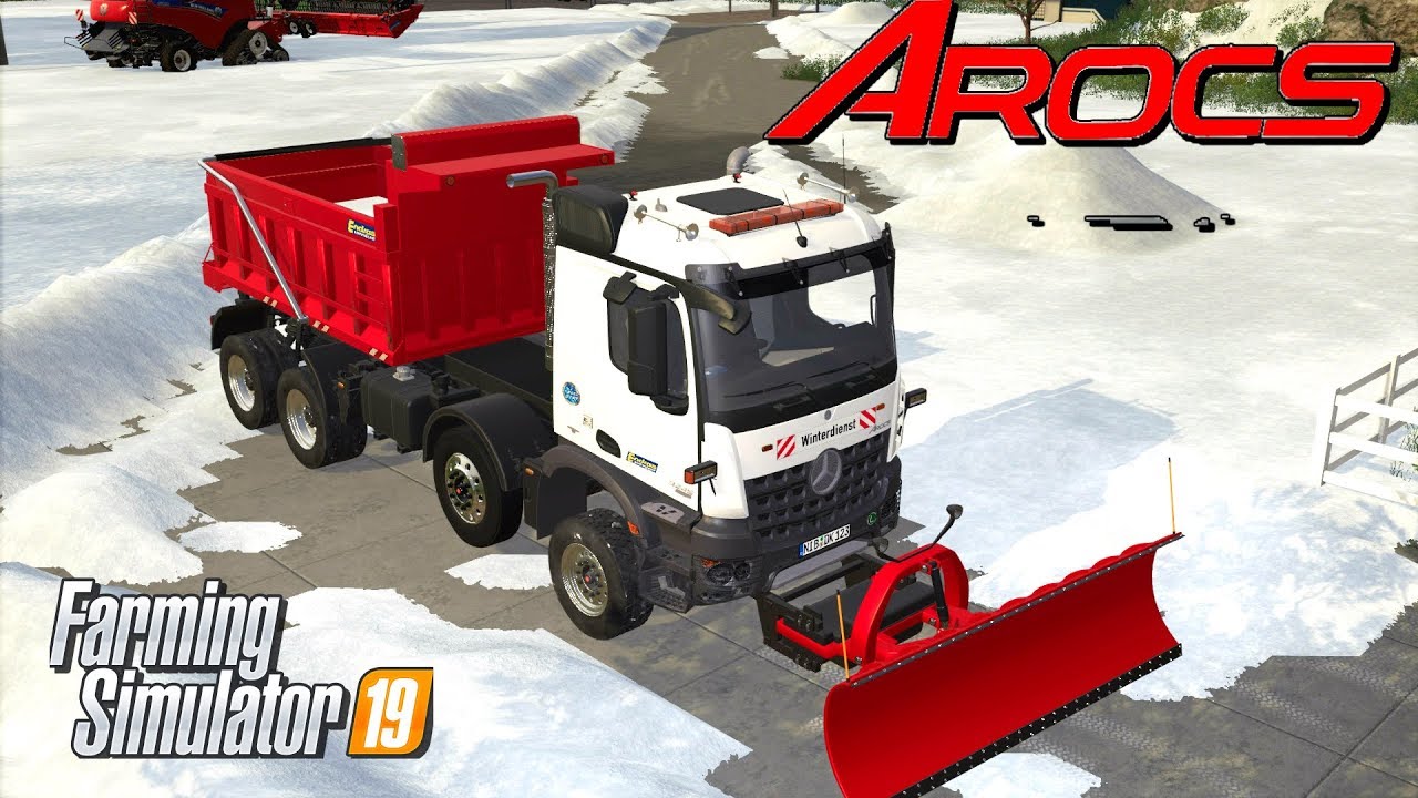 Mercedes Arocs Winter Service + Snowfall v2.0 for FS19