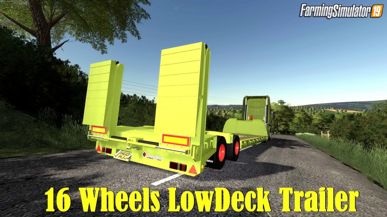 16 Wheels LowDeck Trailer v1.0 Edit by FSVelocity for FS19