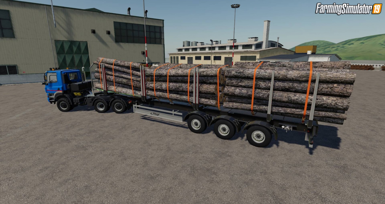 Fliegl Timber Runner Wide With Autoload Wood for FS19