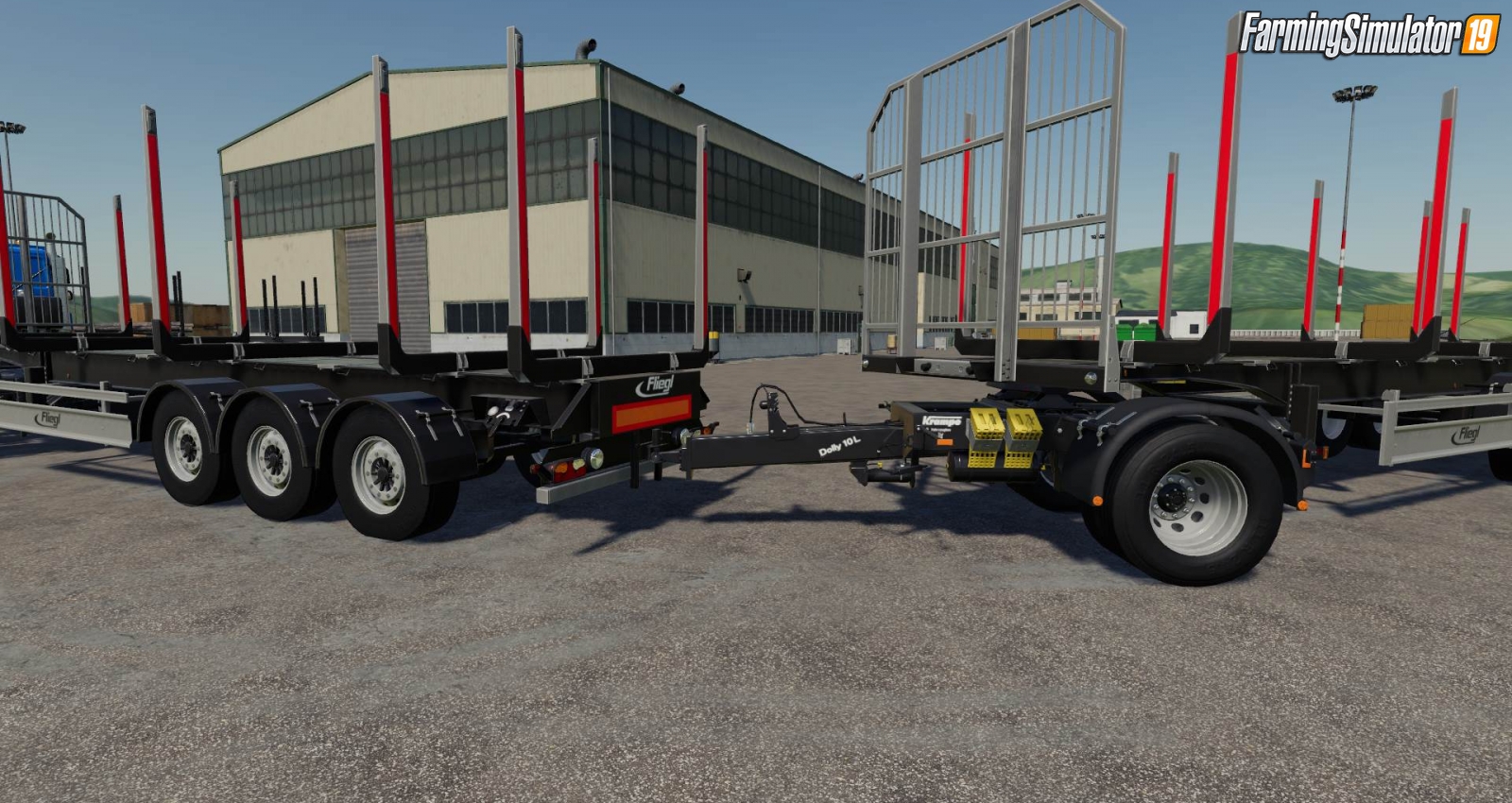 Fliegl Timber Runner Wide With Autoload Wood for FS19