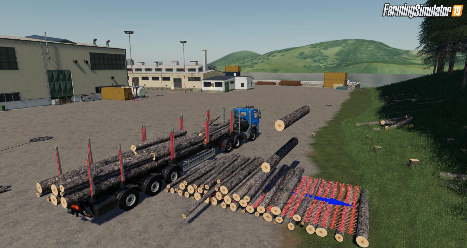 Fliegl Timber Runner Wide With Autoload Wood for FS19